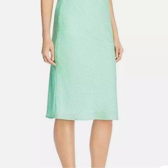 Charlie Holiday Stellar Green Polka Dot Midi Skirt Size 6 - Picture 2 of 7